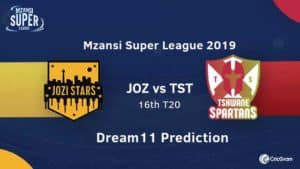 JOZ vs TST Dream11 Team Prediction and Preview: 16th Match, MSL T20