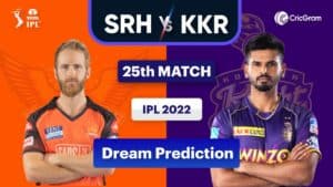 SRH vs KOL Dream11 Prediction 25th match IPL 2022