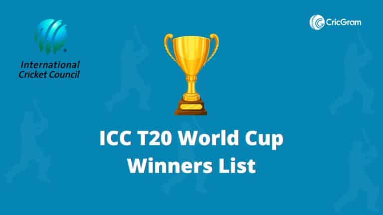 ICC T20 World Cup Winners List