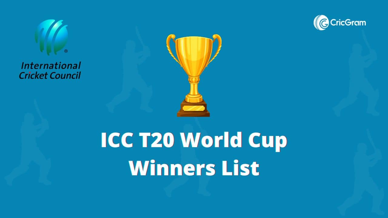 ICC T20 World Cup Winners List