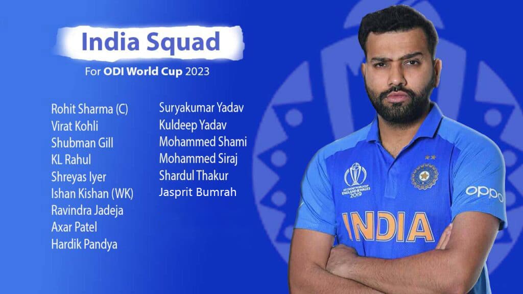 India Squad For ODI World Cup 2023