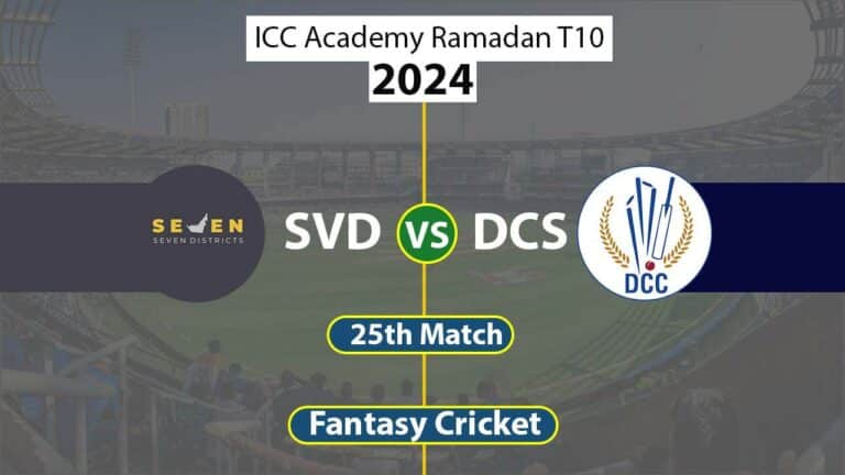 SVD vs DCS 25th ICC Academy Ramadan T10