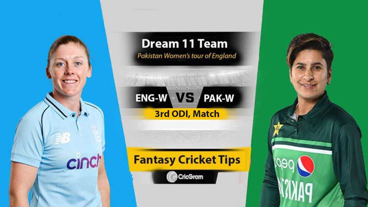 EN-W vs PK-W Dream 11 Team, 3rd ODI Pakistan Women's Tour of England