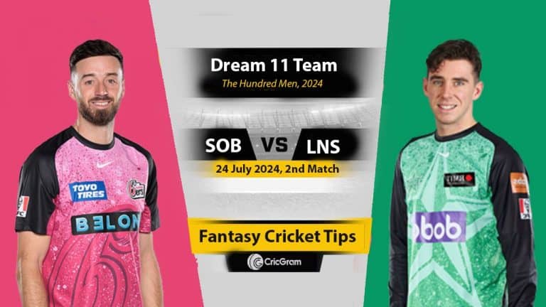 SOB vs LNS Dream 11 Team, 2nd The Hundred Men 2024
