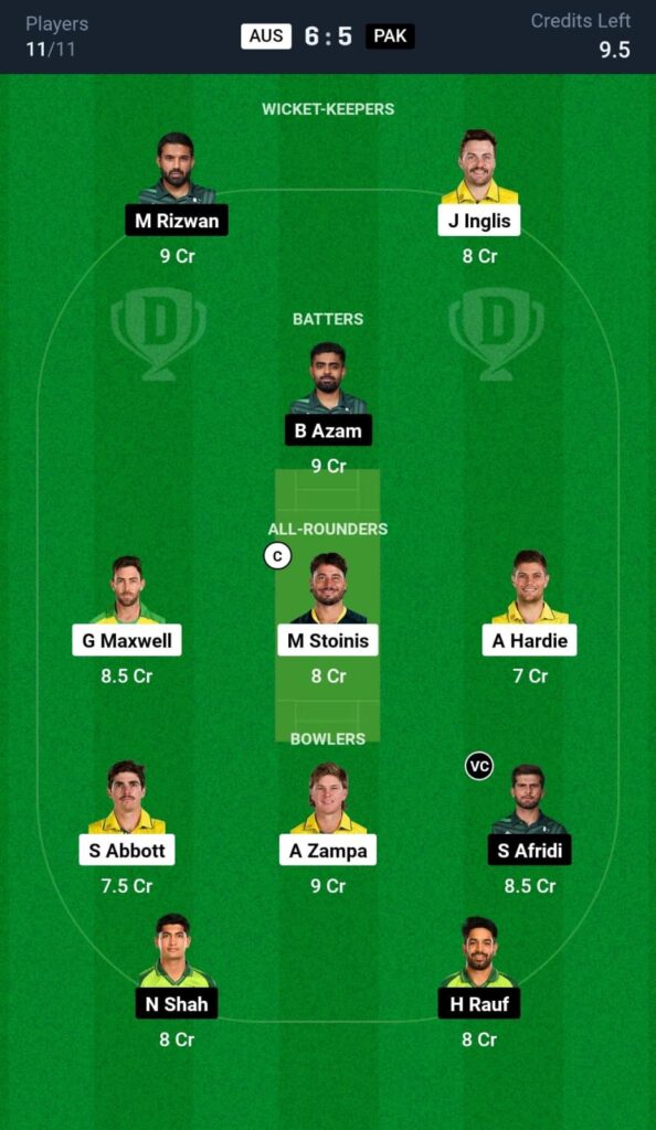 AUS vs PAK Dream11 Prediction