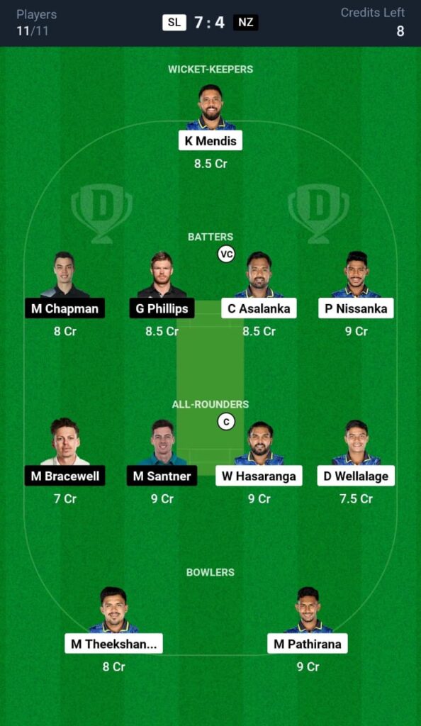 SL vs NZ Dream11 Prediction