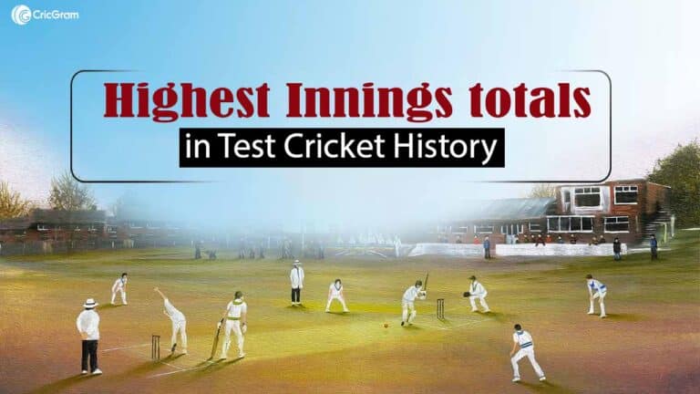 Highest Innings totals in Test Cricket History