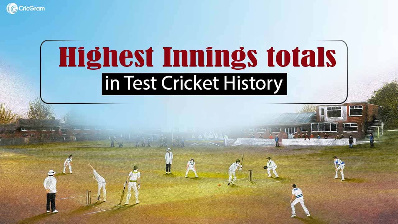 Highest Innings totals in Test Cricket History