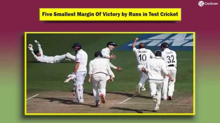 Five Smallest Margin Of Victory by Runs in Test Cricket