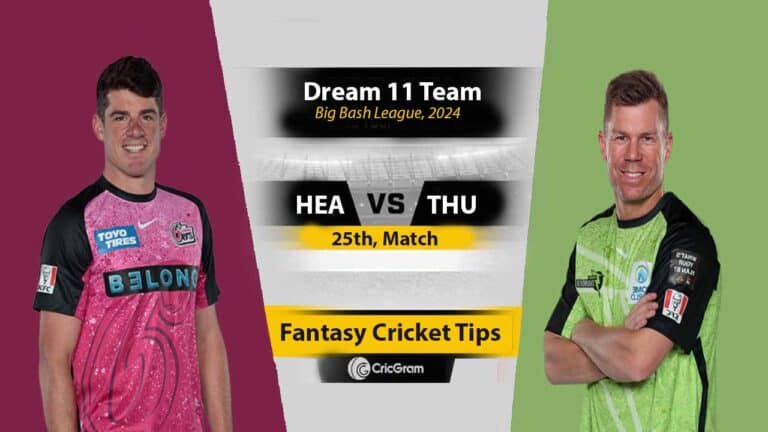 HEA vs THU Dream 11 Team Predication, 25th Match, BBL 2025