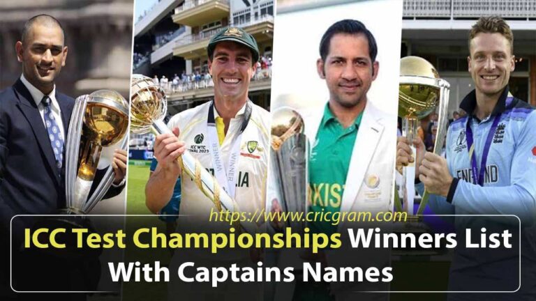 ICC Test Championships Winners List With Captains Names