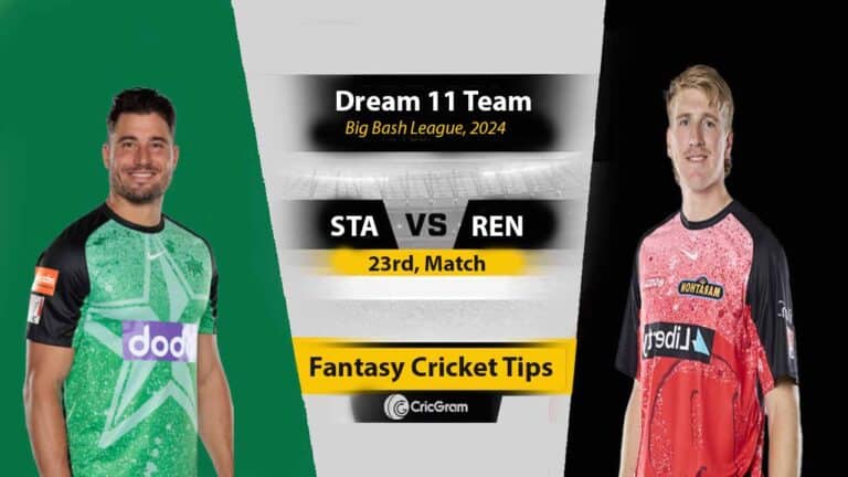STA vs REN Dream 11 Team, 23rd Match, BBL 2024