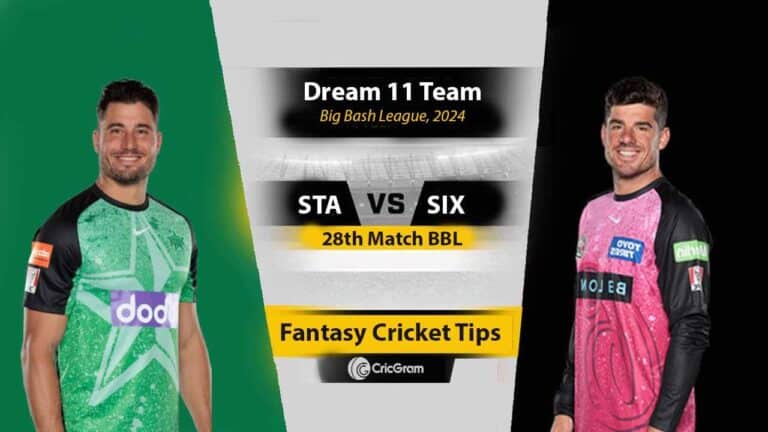 STA vs SIX Dream11 Prediction, 28TH Match, BBL, Top Fantasy Picks 2025