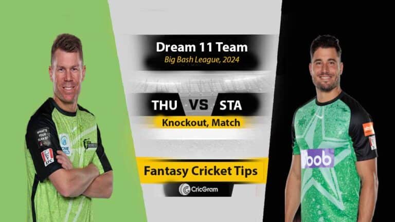 THU vs STA Dream 11 Team, Knockout Match BBL 2025