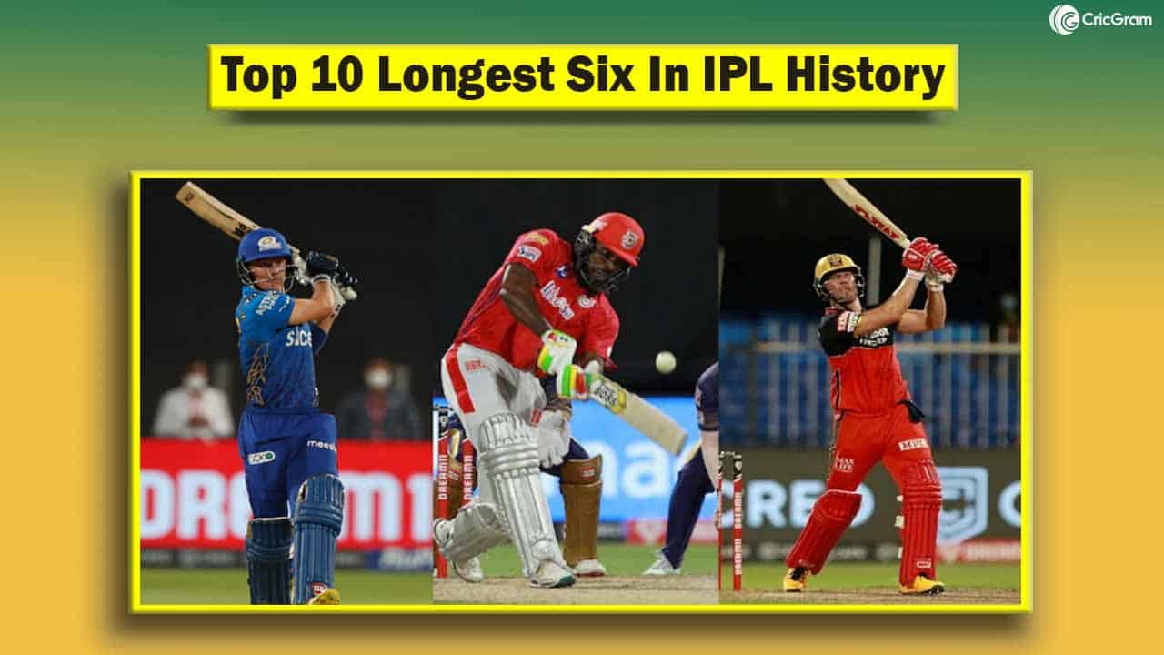Top 10 Longest Six In IPL History