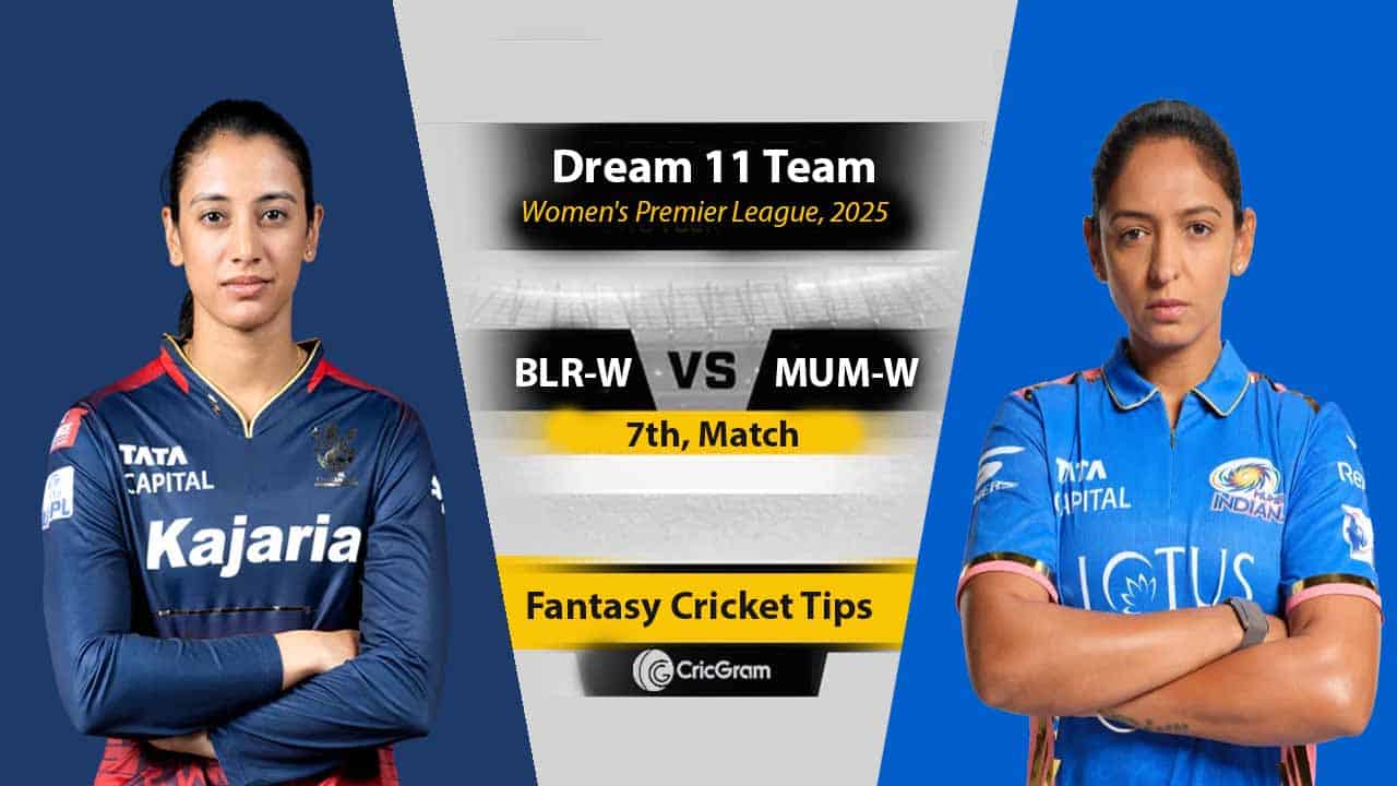 BLR-W vs MUM-W Dream 11 Team, 7th Match, Womens Premier League 2025
