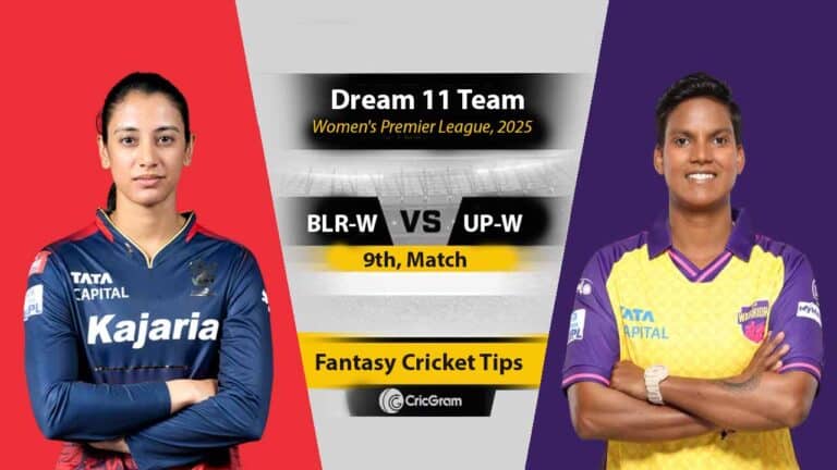 BLR-W vs UP-W Dream 11 Team, 9th Match, WPL 2025