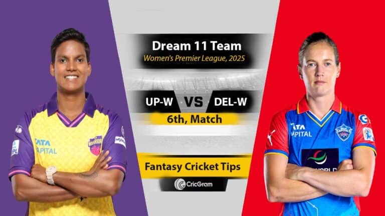UP- W vs DEL-W Dream11 Predication Team, 6th Match
