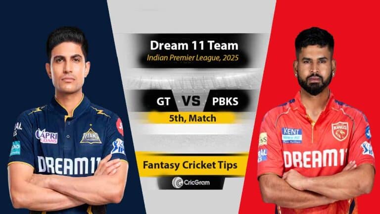 GT vs PBKS Dream11 Prediction, 5th Match - IPL 2025, Fantasy Cricket Tips