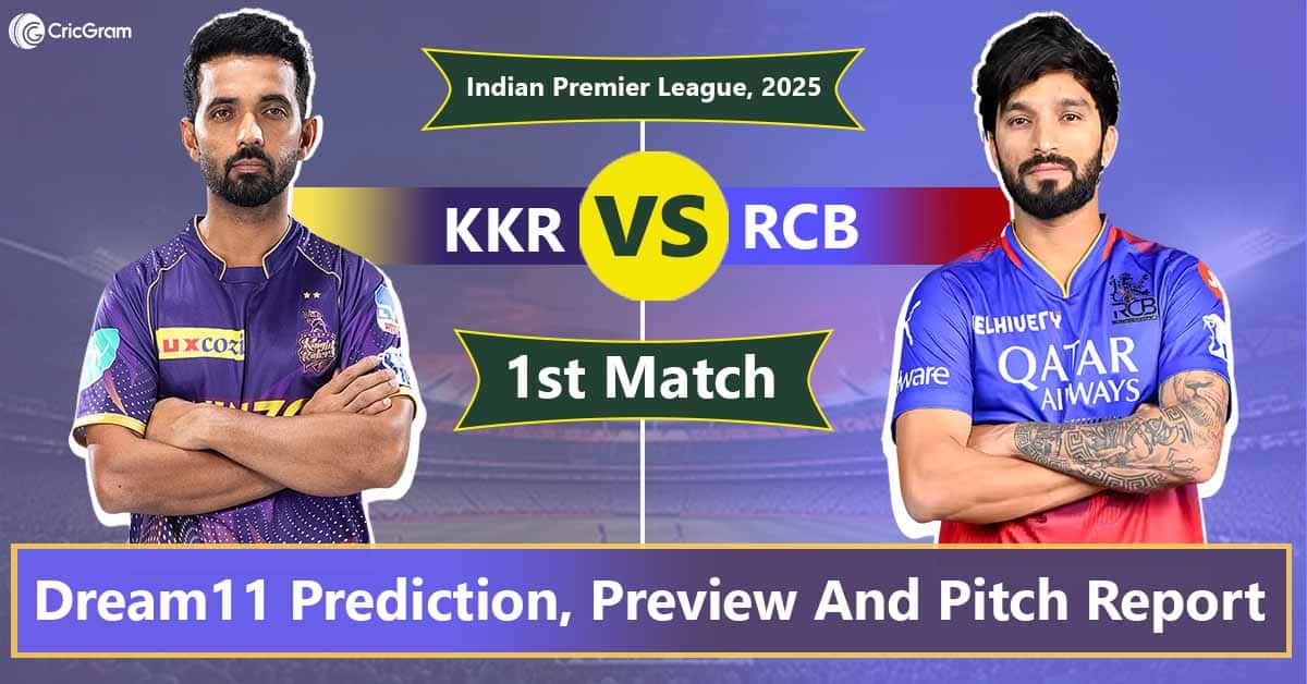 KKR vs RCB Dream11 Prediction, 1st Match, IPL 2025.