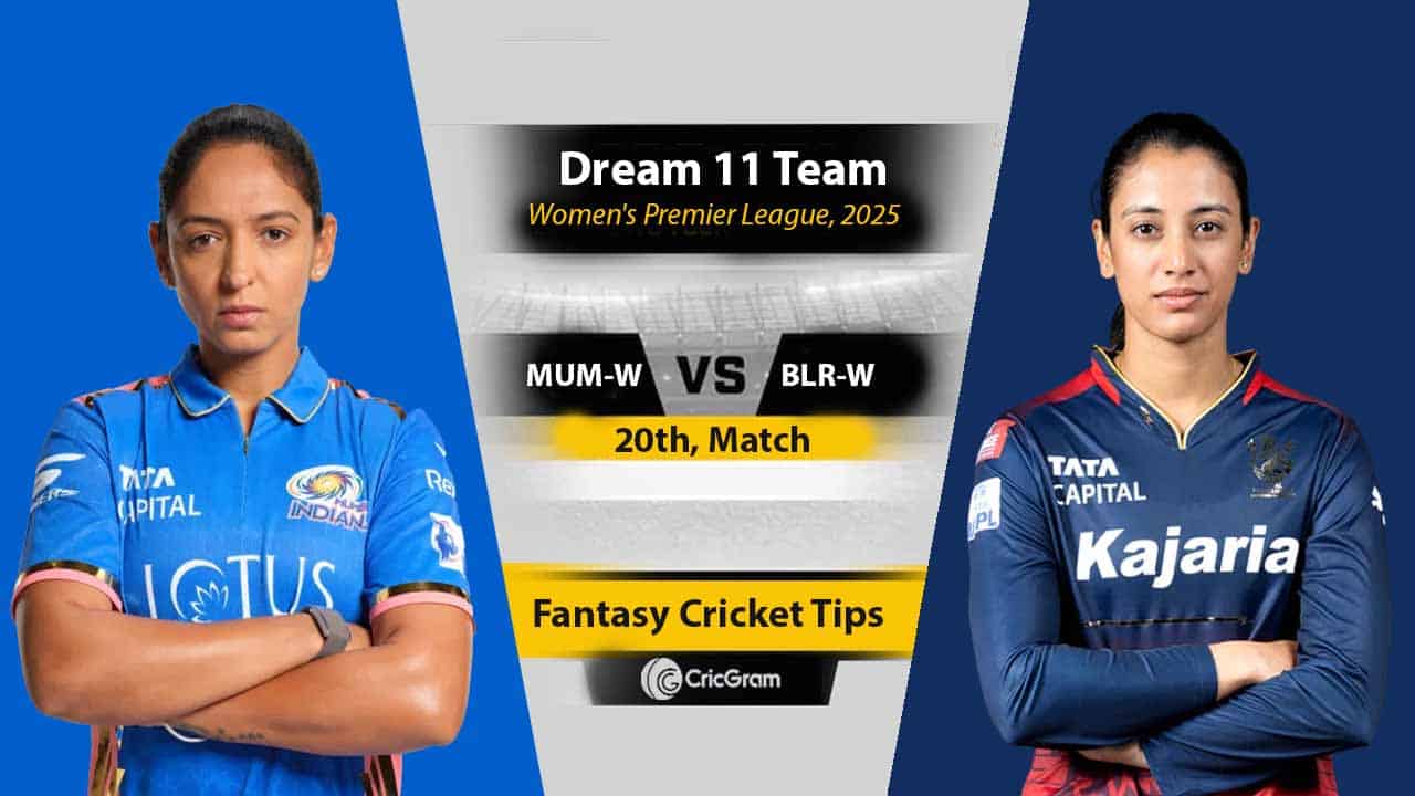 MUM-W vs BLR-W Dream11 Prediction, Best Captain Pick, 19th Match, WPL 2025