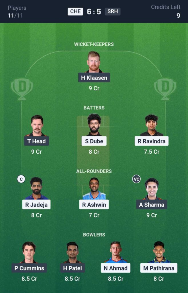CSK vs SRH Dream11 Prediction