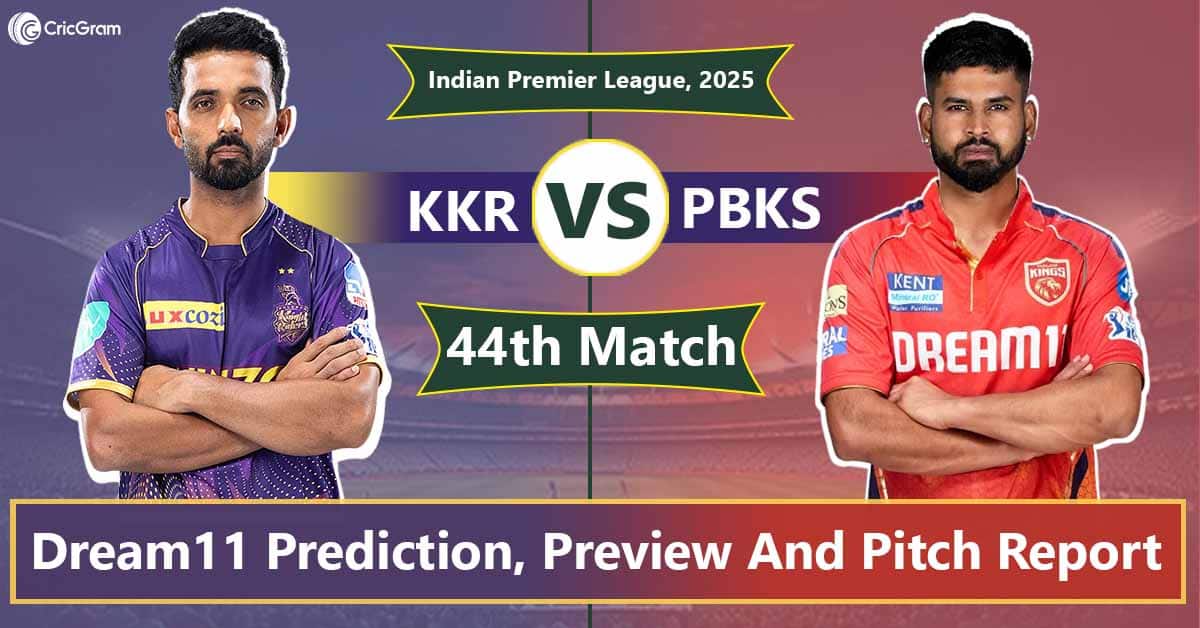 KKR vs PBKS Dream11 Prediction, 44th Match, IPL 2025