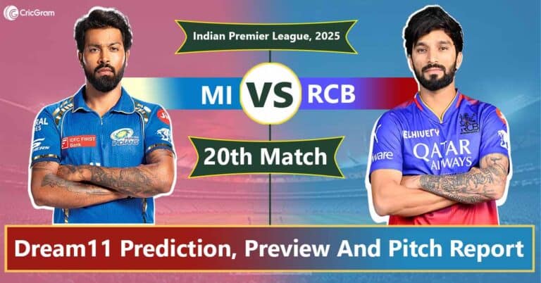 MI vs RCB Dream 11 Predication, 20th Match, IPL 2025