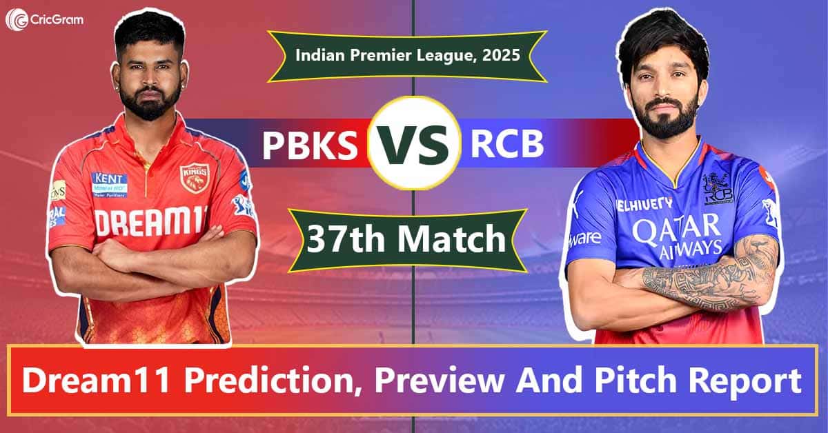 PBKS vs KKR Dream11 Prediction, Playing 11, Fantasy Cricket Tips, 37th Match, IPL 2025