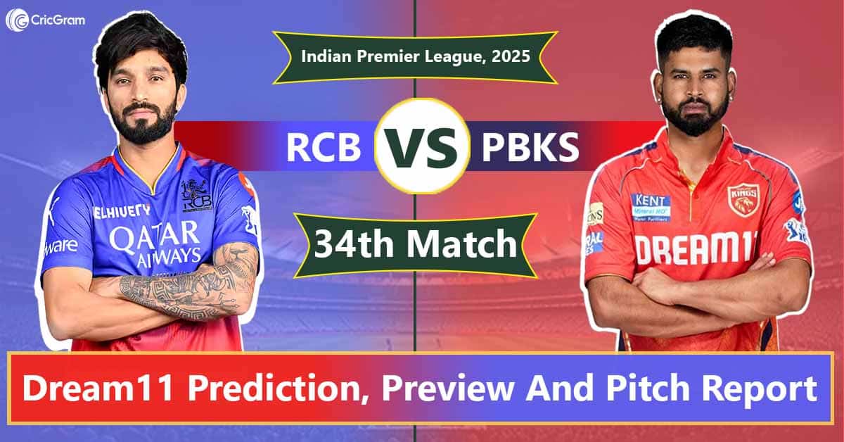 RCB vs PBKS Dream 11 Team Predication, 34th Match, IPL 2025