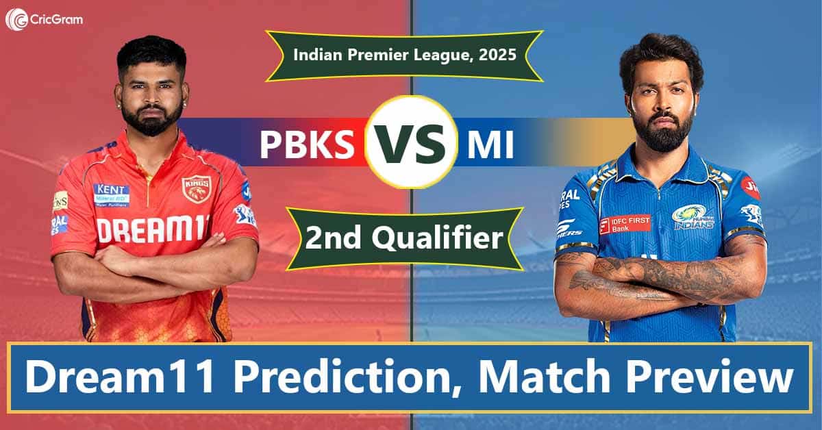 PBKS vs MI Dream11 Prediction & Top Picks – IPL 2025 Qualifier 2