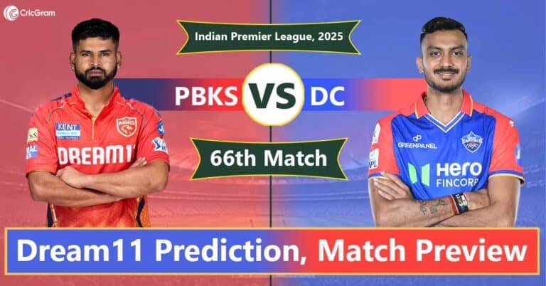 PBKS vs DC Dream11 Prediction Today & Top Picks – IPL 2025 Match 66