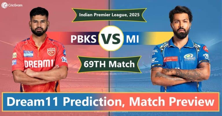 PBKS vs MI Dream11 Prediction Today & Top Picks – IPL 2025 Match 69