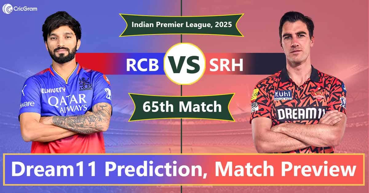 RCB vs SRH Dream 11 Team Predication, 65th Match, IPL 2025