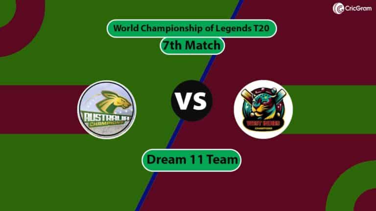 AAC vs WIC Dream 11 Team, 7th Match World Championship of Legends T20