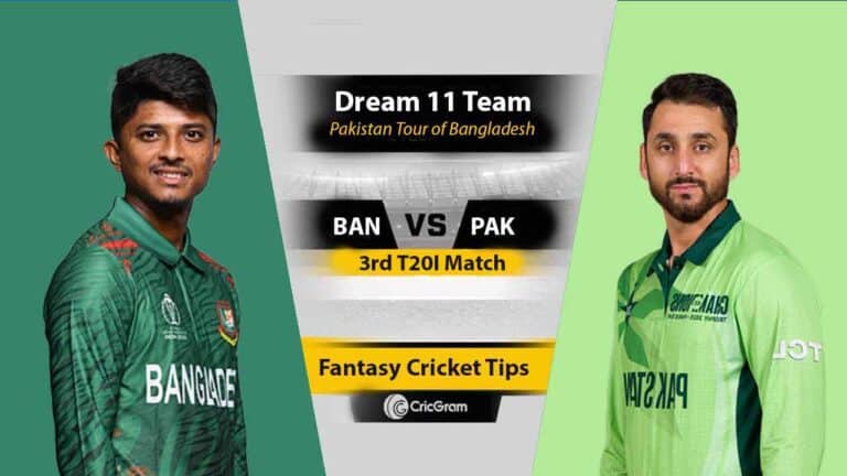 BAN vs PAK Dream 11 Team 3rd T20I Pakistan tour of Bangladesh