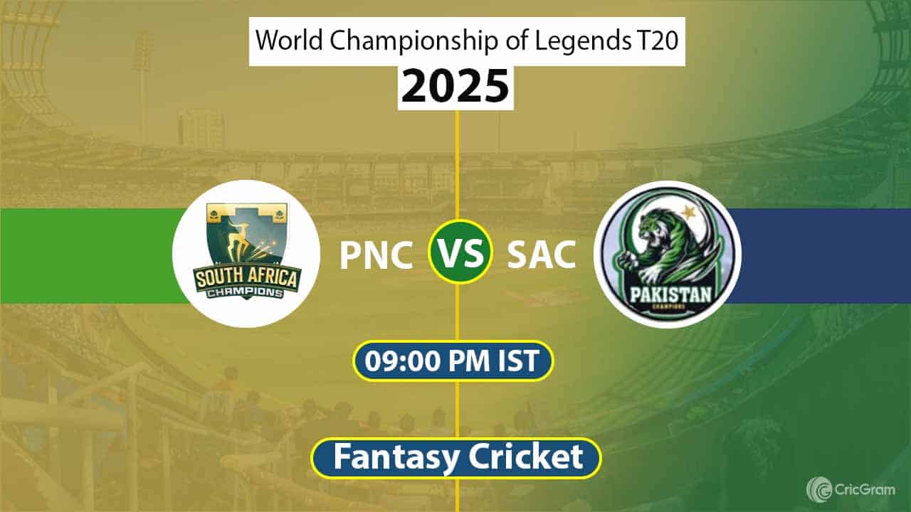 PNC vs SAC Dream 11 Team, 9th Match World Championship of Legends T20