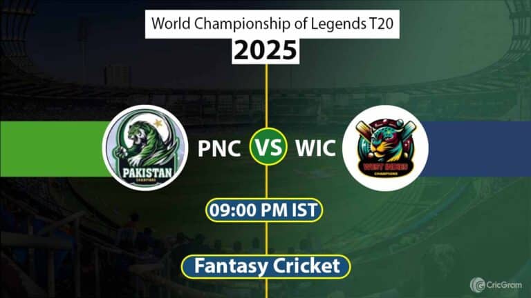 PNC vs WIC Dream 11 Team, 11th Match World Championship of Legends T20