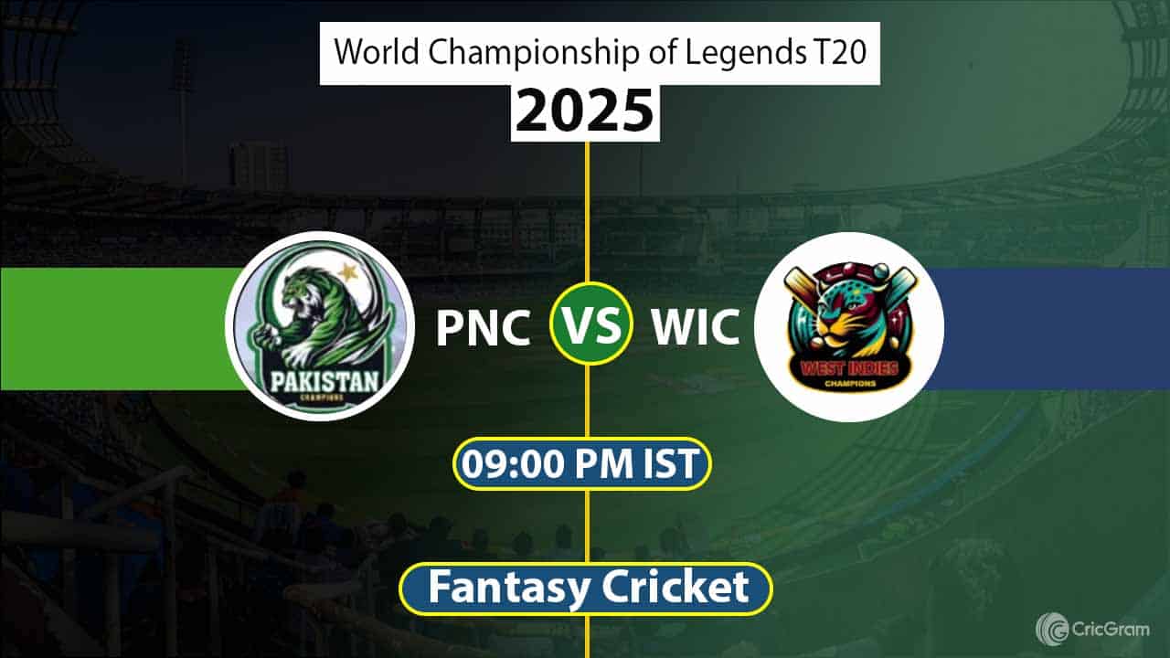 PNC vs WIC Dream 11 Team, 11th Match World Championship of Legends T20