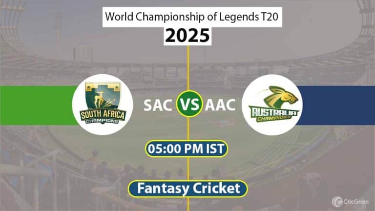 SAC vs AAC Dream 11 Team, 12th World Championship of Legends T20