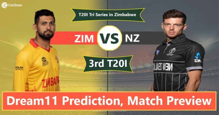 ZIM vs NZ Dream 11 Team, 3rd T20I T20I Tri Series in Zimbabwe