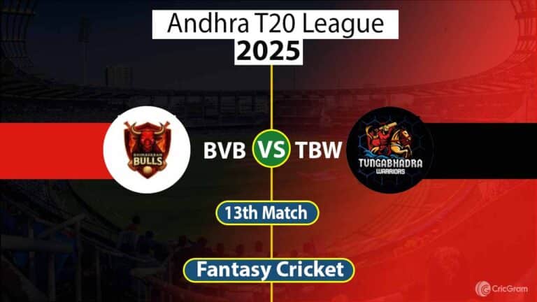 BVB vs TBW Dream 11 Team, 13th Match Andhra T20 League
