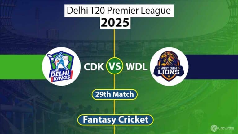 CDK vs WDL Dream 11 Team, 29th Match Delhi T20 Premier League