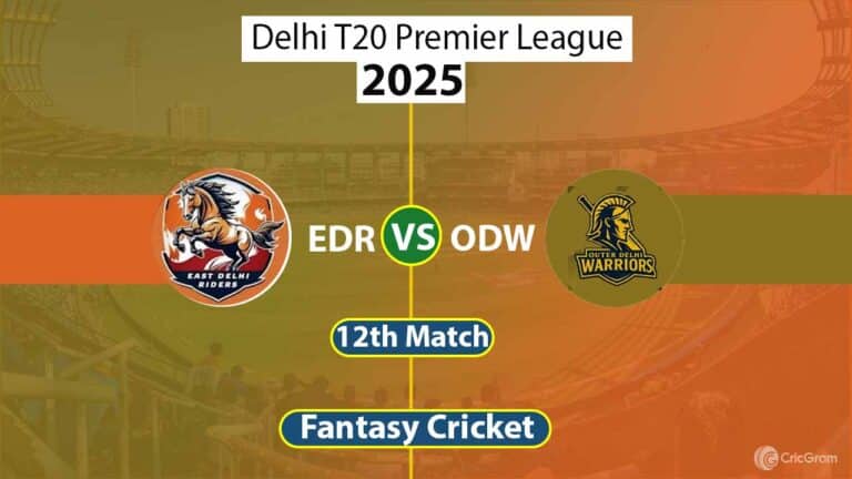 EDR vs ODW Dream 11 Team, 12th Match Delhi T20 Premier League