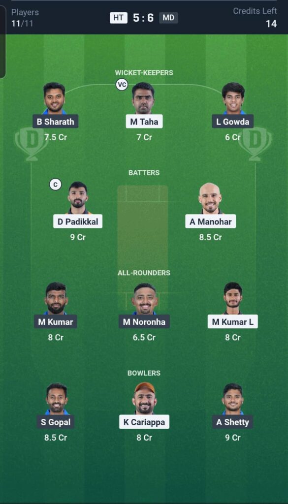 HT vs MD Dream11 Team 10th Match