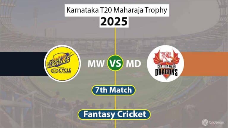 MW vs MD Dream 11 Team, 7th Match Karnataka T20 Maharaja Trophy