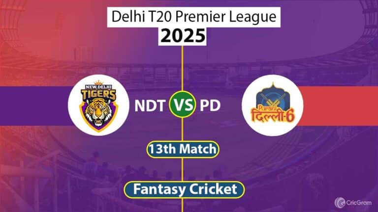 NDT vs PD Dream 11 Team, 13th Match Delhi T20 Premier League