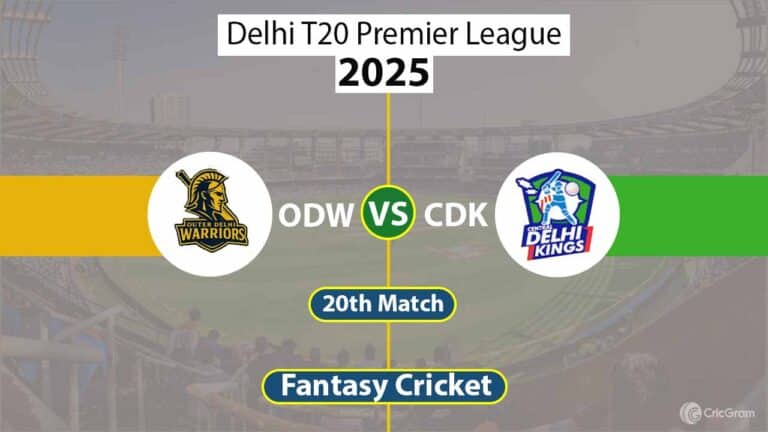 ODW vs CDK Dream 11 Team, 20th Match Delhi T20 Premier League