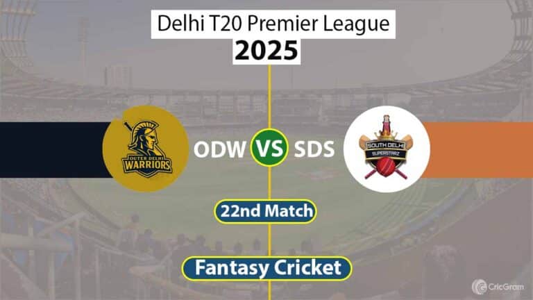 ODW vs SDS Dream 11 Team, 22nd Match Delhi T20 Premier League