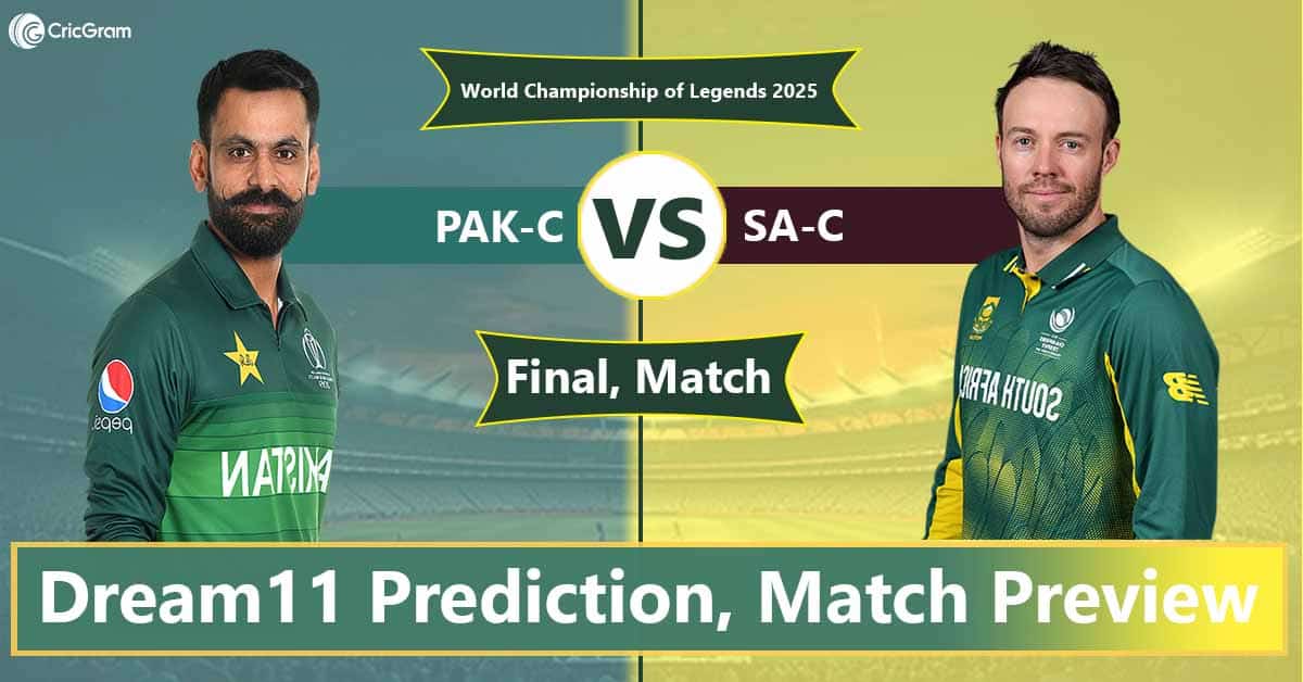 PAK-C vs SA-C Dream 11 Team, Final Match World Championship of Legends T20